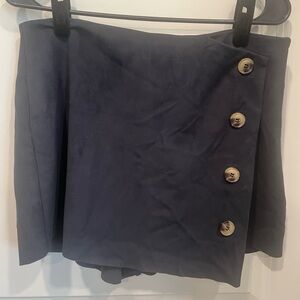 Navy Suede Skort - L